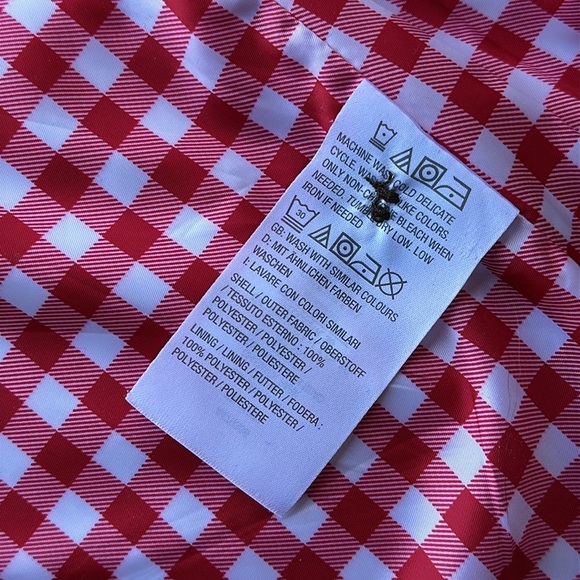 Dennis Basso Water Resistant Button Front Jacket with Printed red white lining - Picture 8 of 13